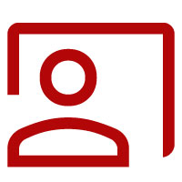 Illustration of a red mode of instruction icon.