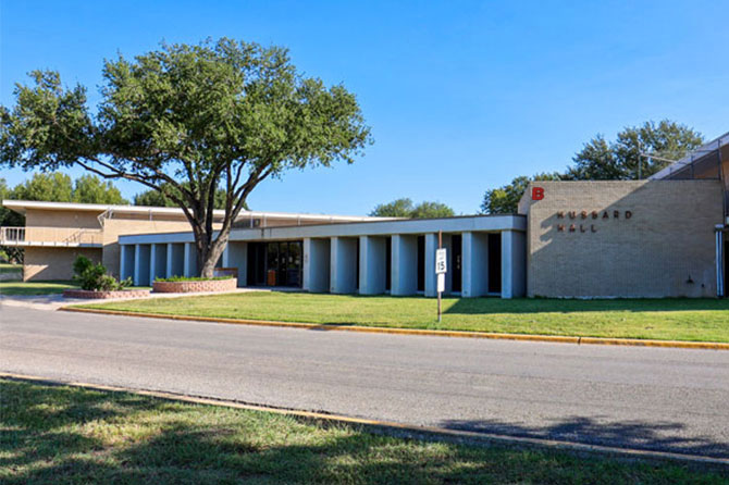 Front view of Hubbard Hall Dorm, Building B